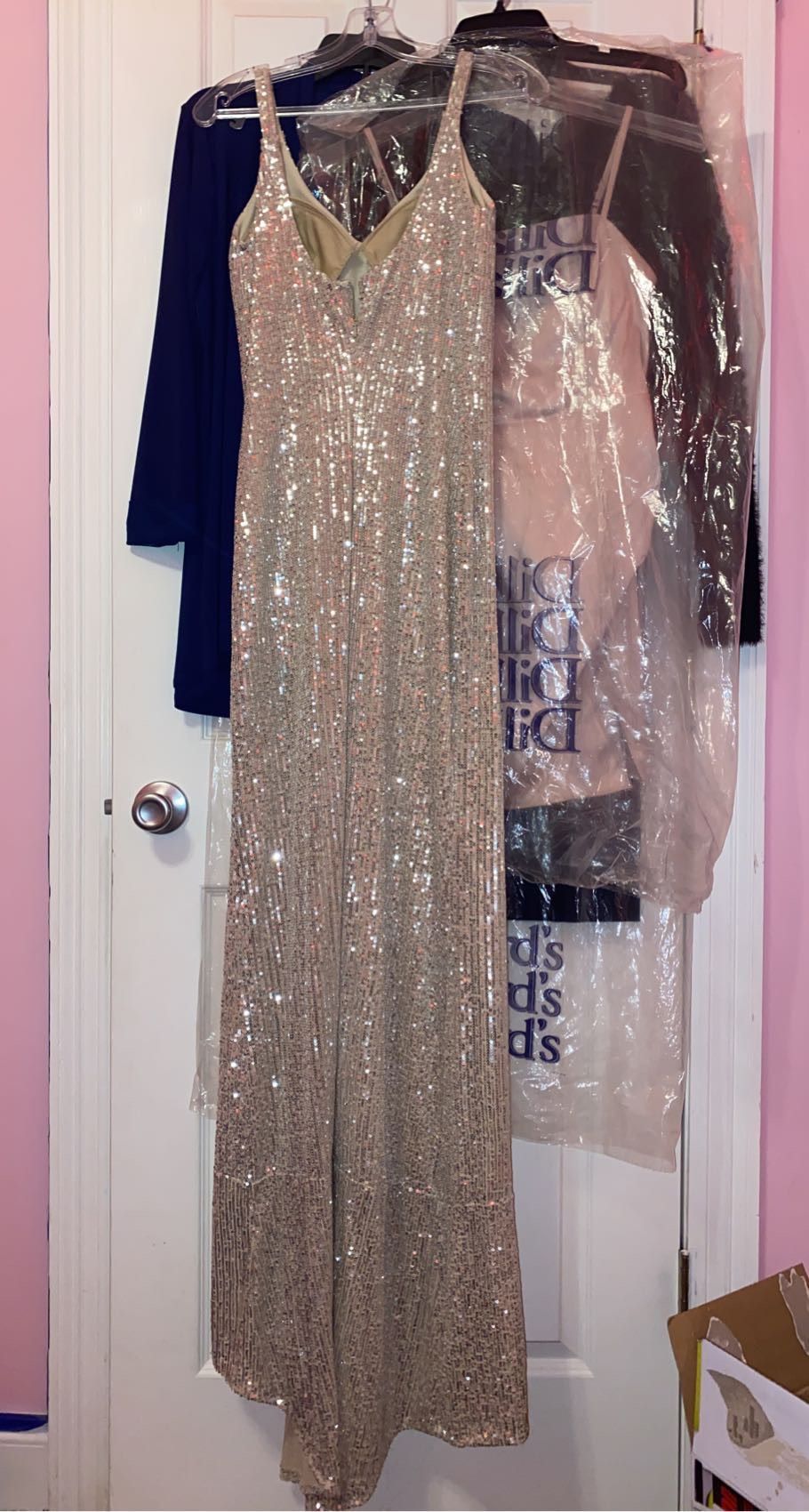 Size 4 Prom Silver Side Slit Dress on Queenly