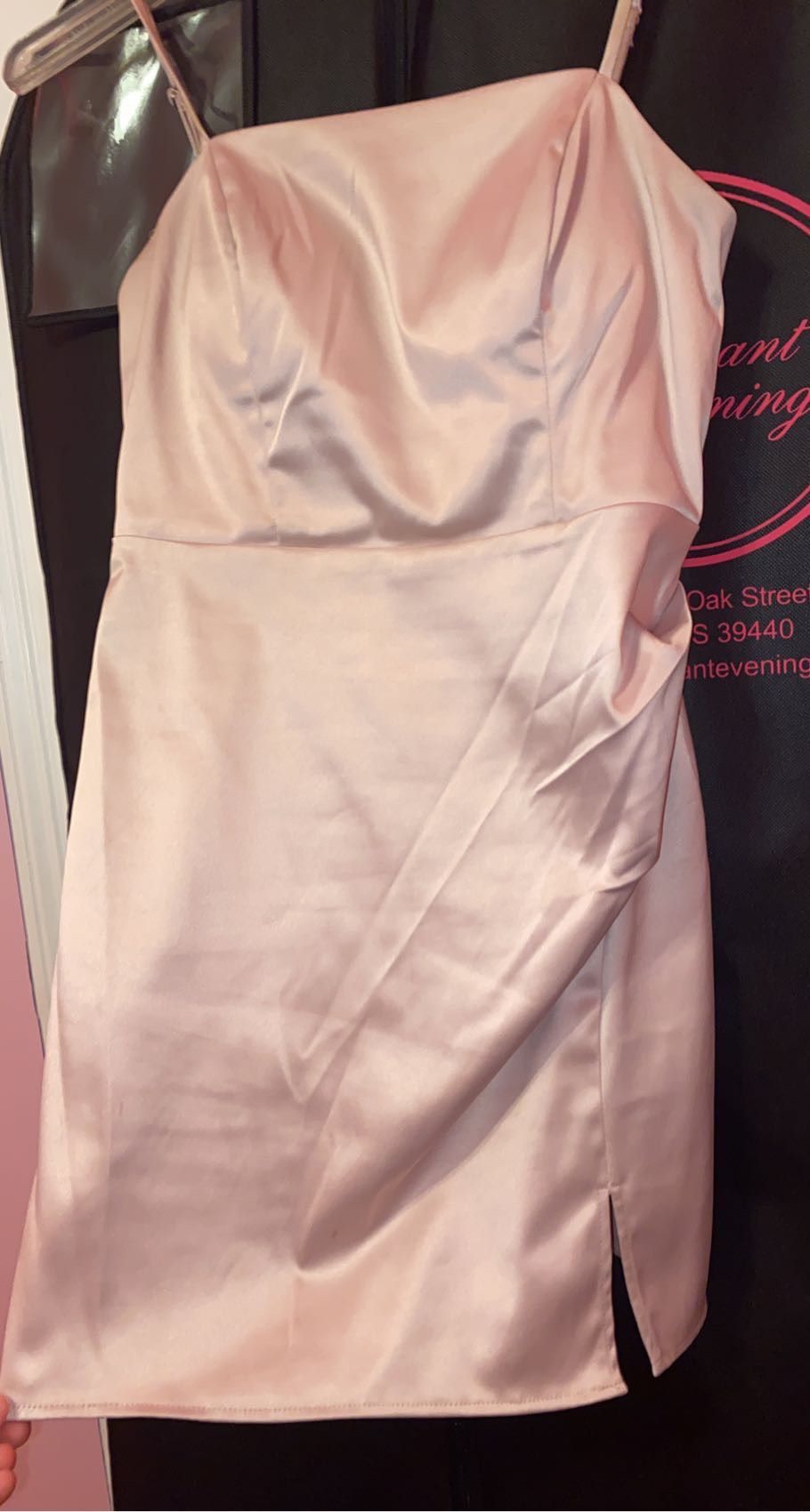 Size 4 Homecoming Satin Light Pink Cocktail Dress on Queenly