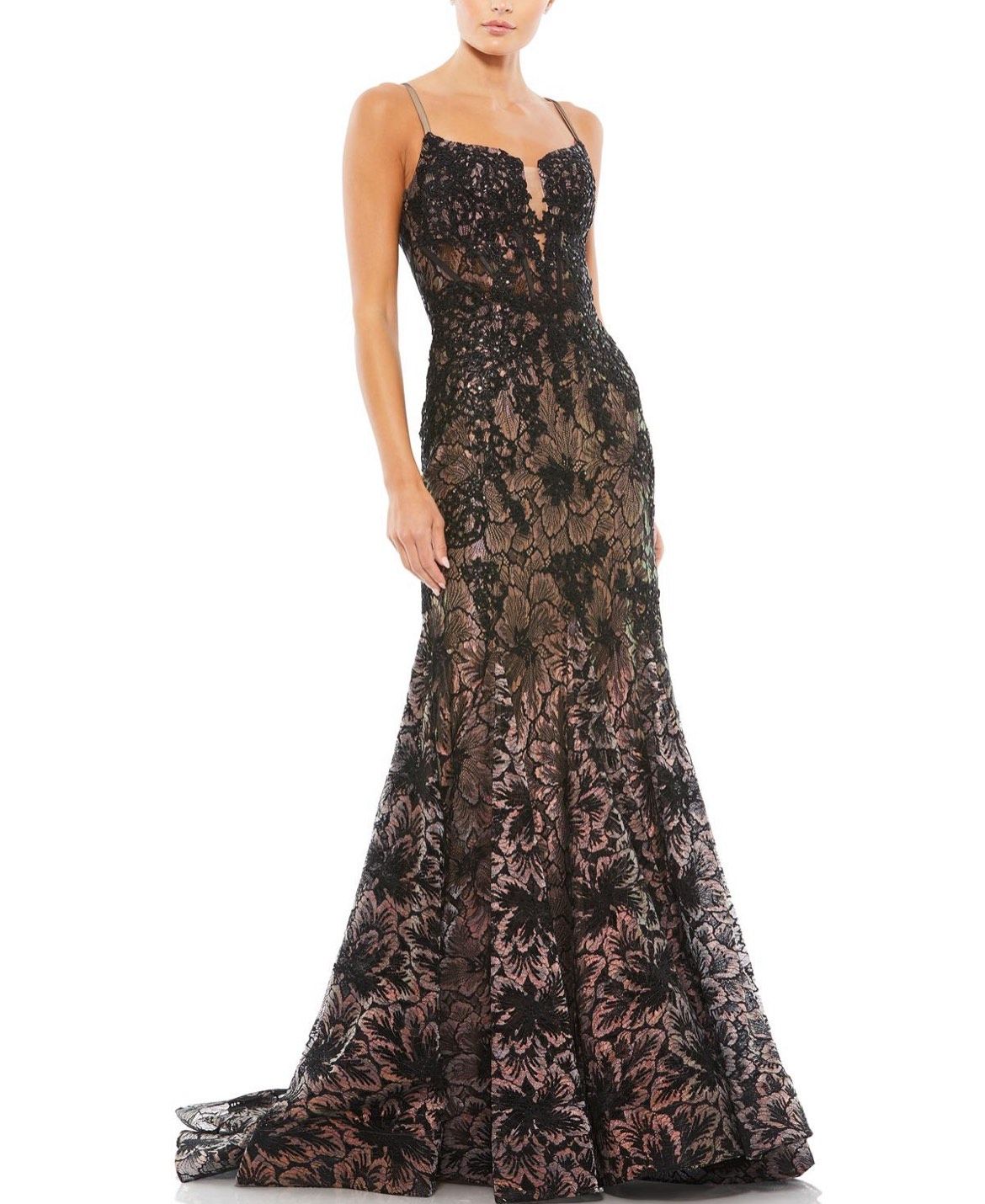 Mac Duggal Size 4 Pageant Lace Black A-line Dress on Queenly