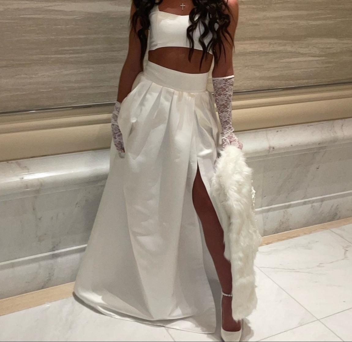Custom -Virgil Albloh off white Size 0 White Side Slit Dress on Queenly