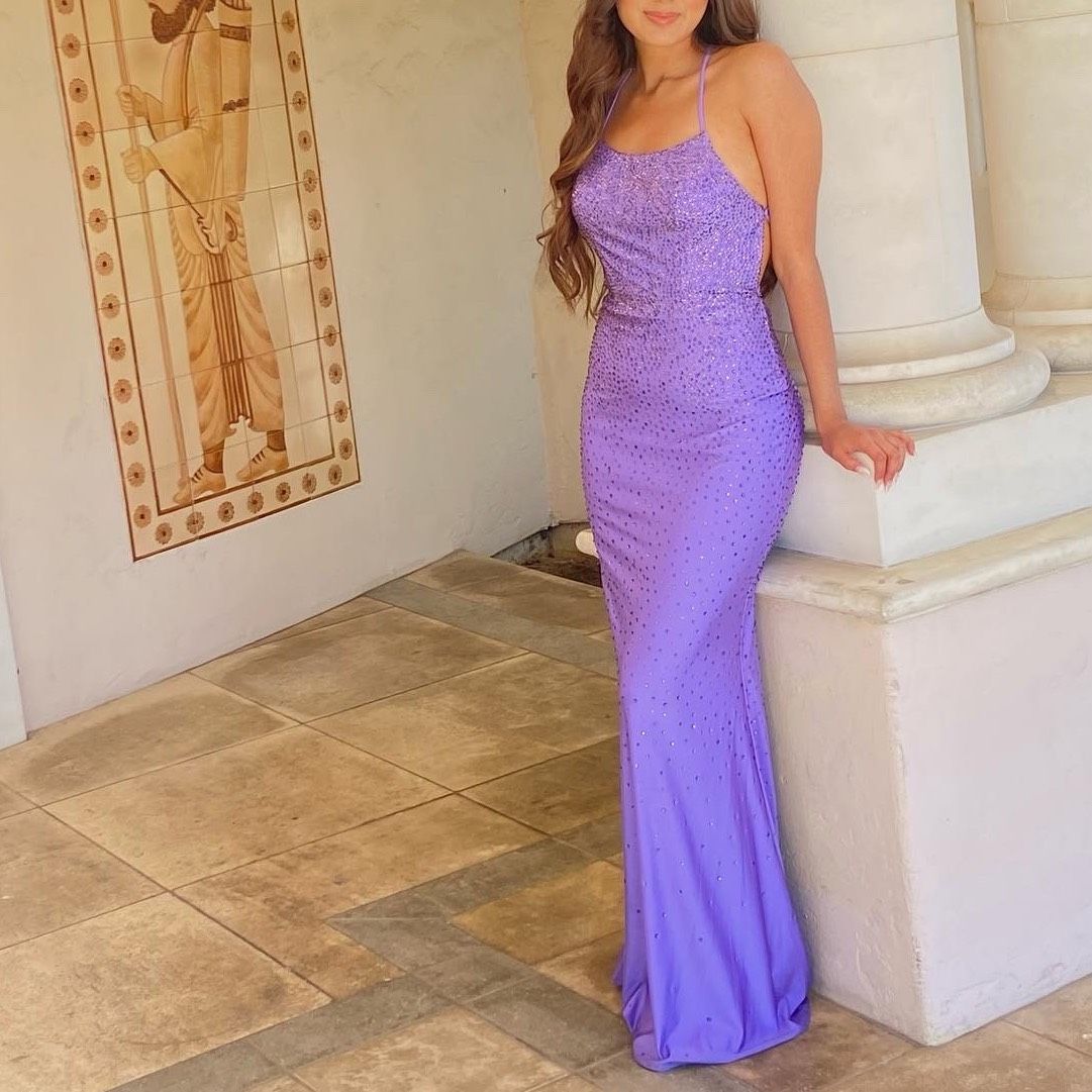 Faviana: Make offers Size 2 Prom Sequined Purple Mermaid Dress on Queenly