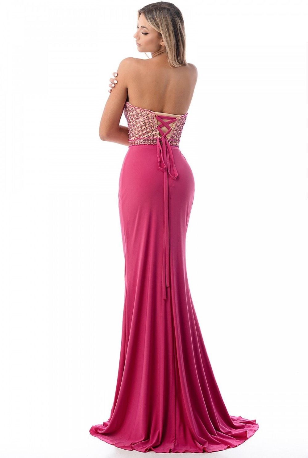 Size 4 Prom Strapless Hot Pink Floor Length Maxi on Queenly