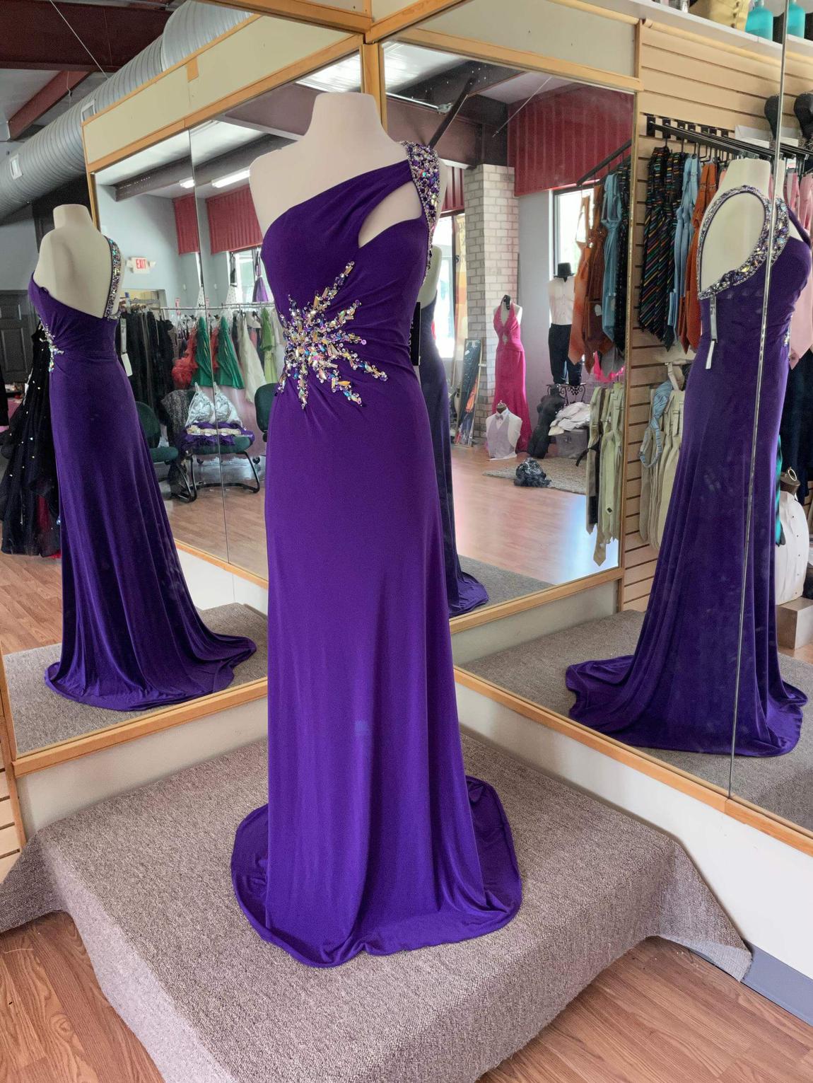 Size 6 Prom One Shoulder Purple Floor Length Maxi on Queenly