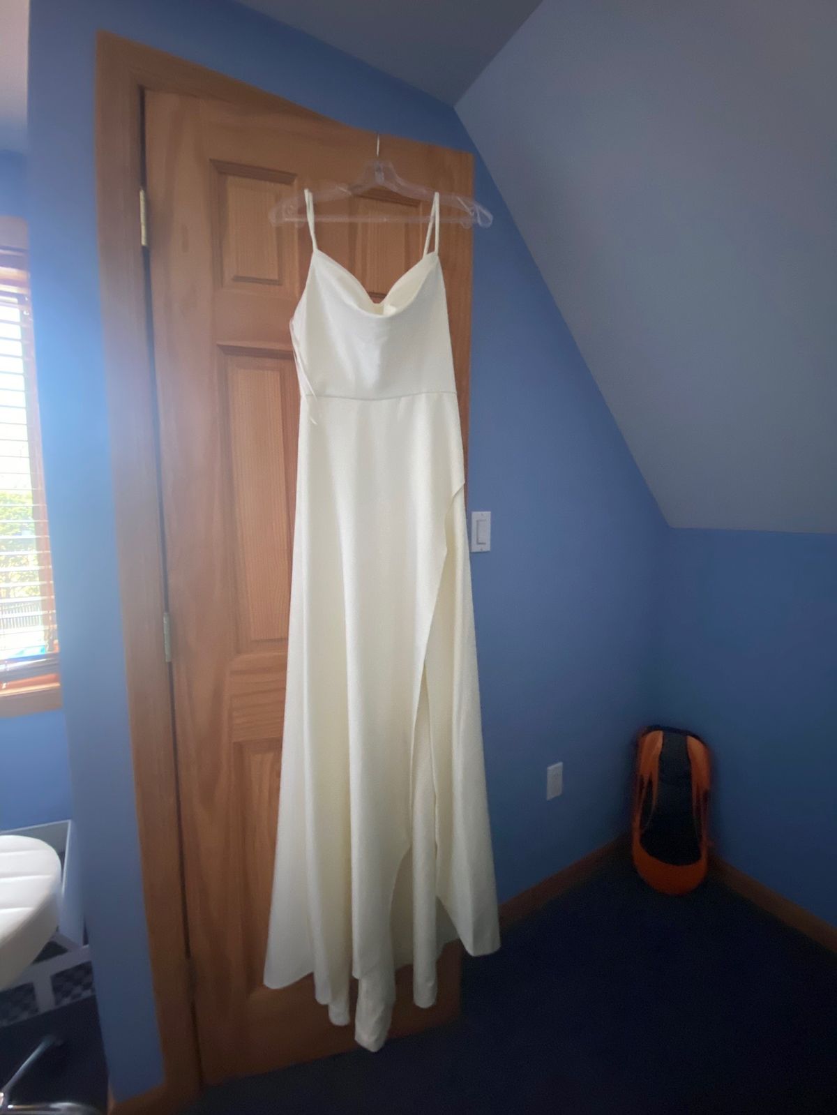 Allure bridals Size 14 Bridesmaid Nude Floor Length Maxi on Queenly