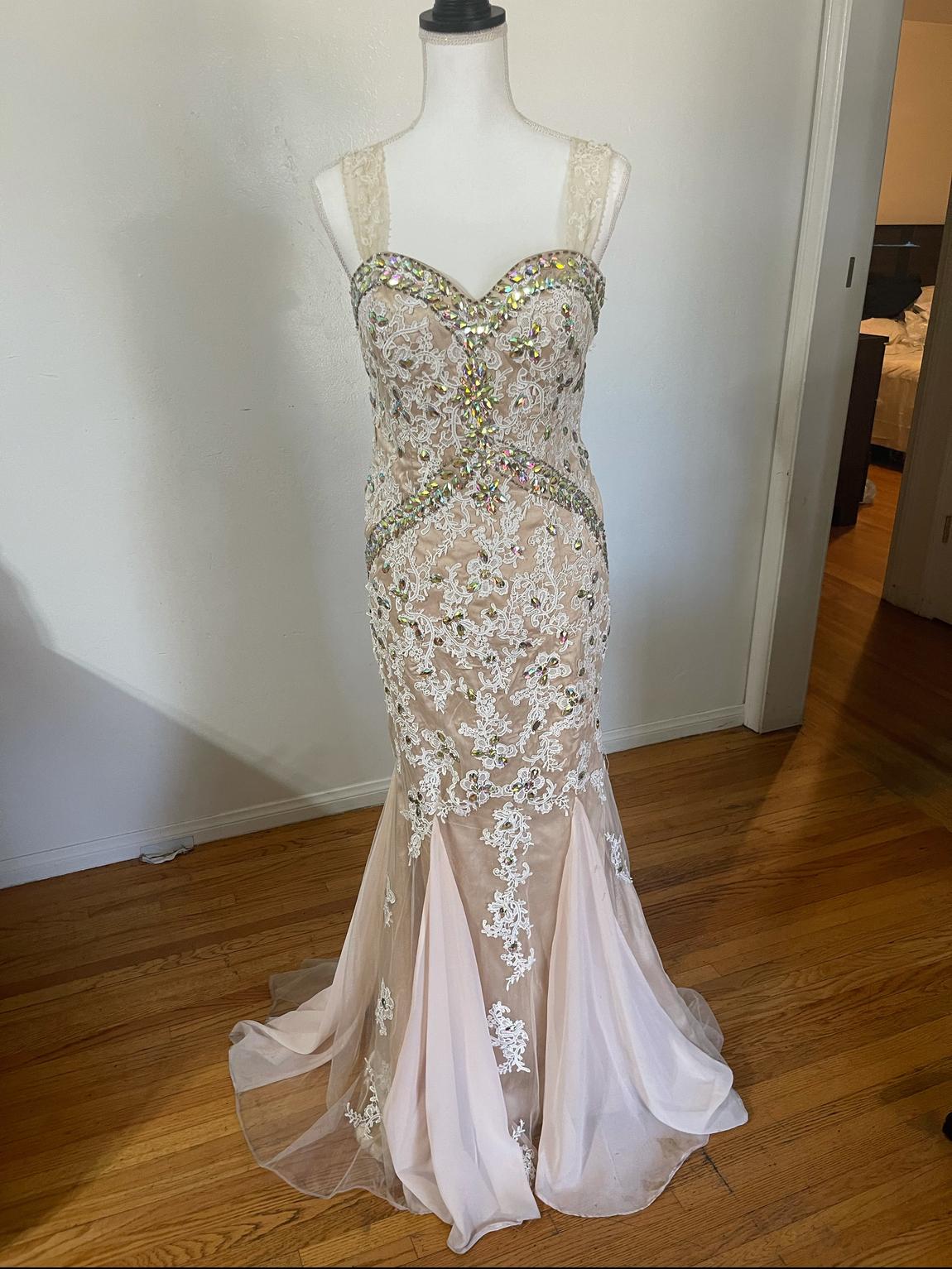 Size 12 Nude Mermaid Dress on Queenly