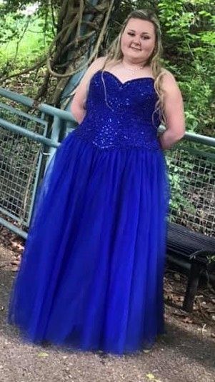 Plus Size 22 Prom Strapless Royal Blue Ball Gown on Queenly