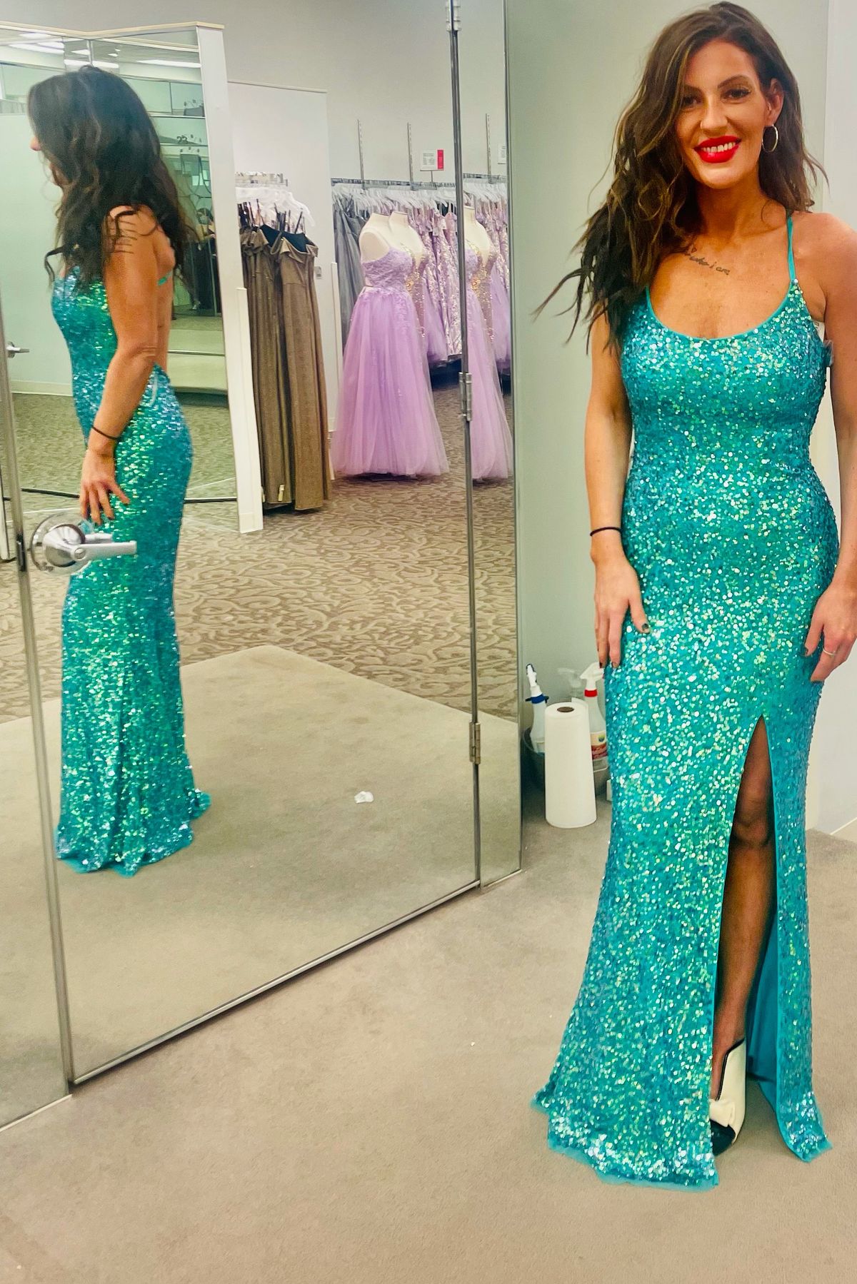 Size 2 Prom Turquoise Green Floor Length Maxi on Queenly