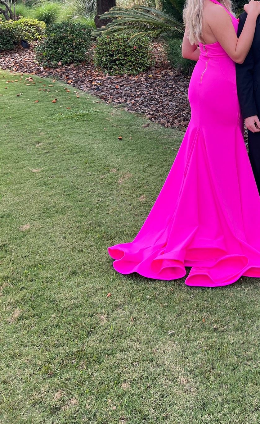 Ashley Lauren Size 0 Prom Hot Pink Mermaid Dress on Queenly