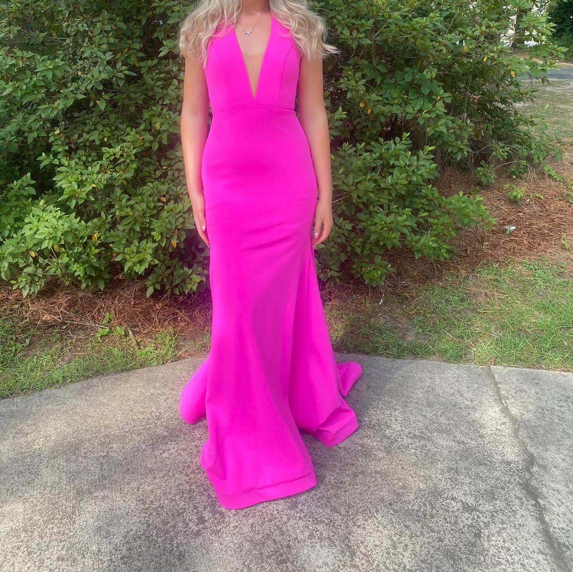 Ashley Lauren Size 0 Prom Hot Pink Mermaid Dress on Queenly