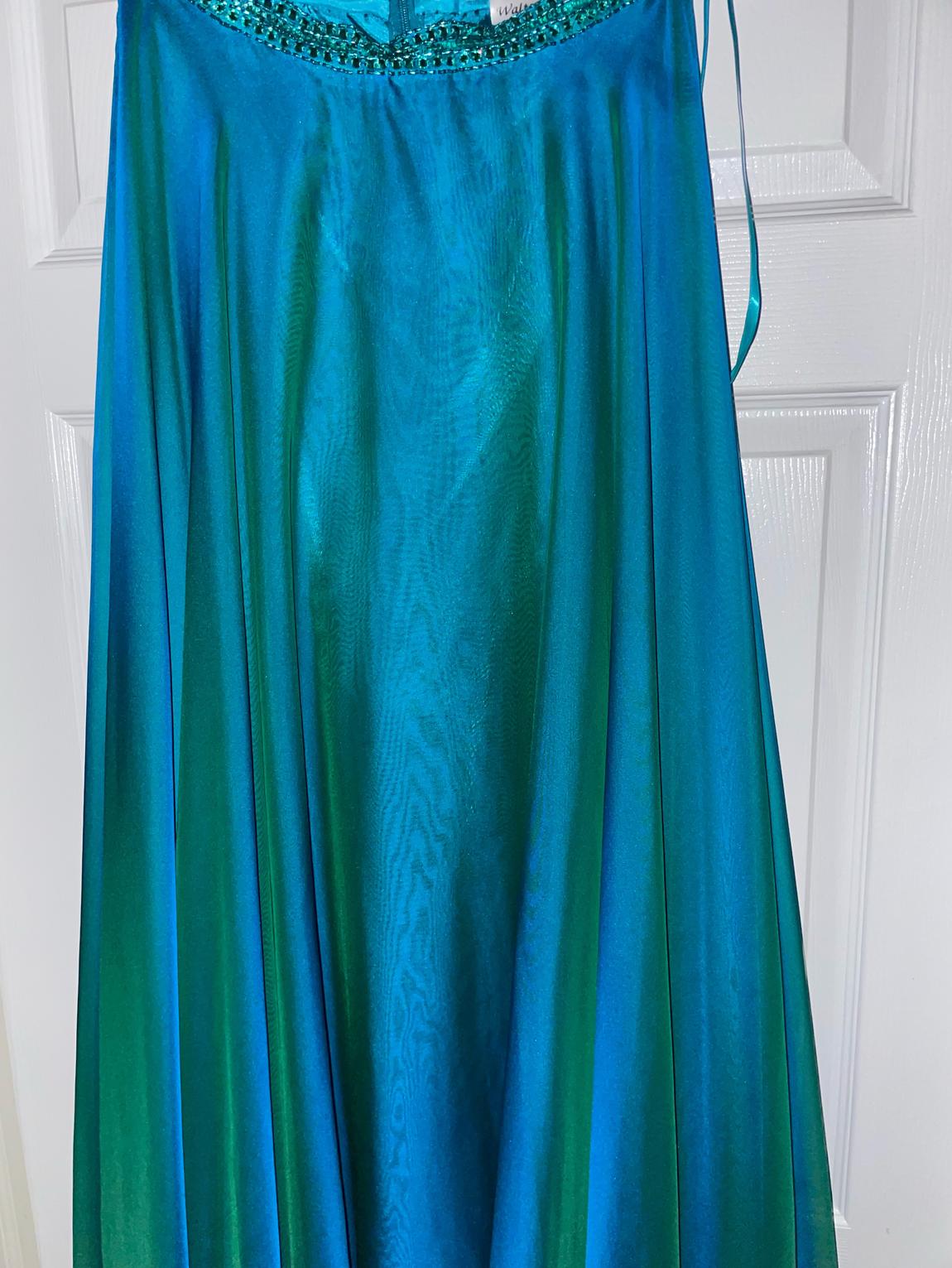 Size 6 Prom Turquoise Blue Floor Length Maxi on Queenly