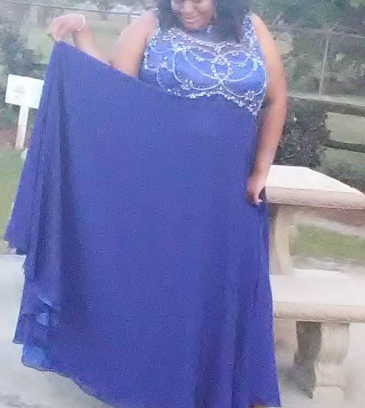 Plus Size 30 Prom Blue Floor Length Maxi on Queenly