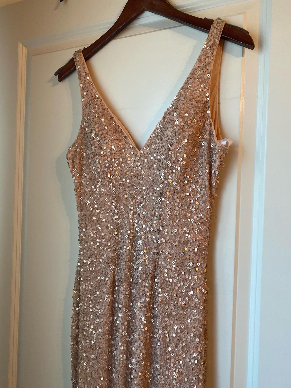 Size 8 Sequined Nude Mermaid Dress on Queenly