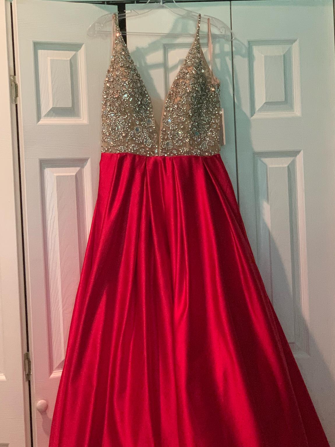 Ashley Lauren Size 8 Red Ball Gown on Queenly