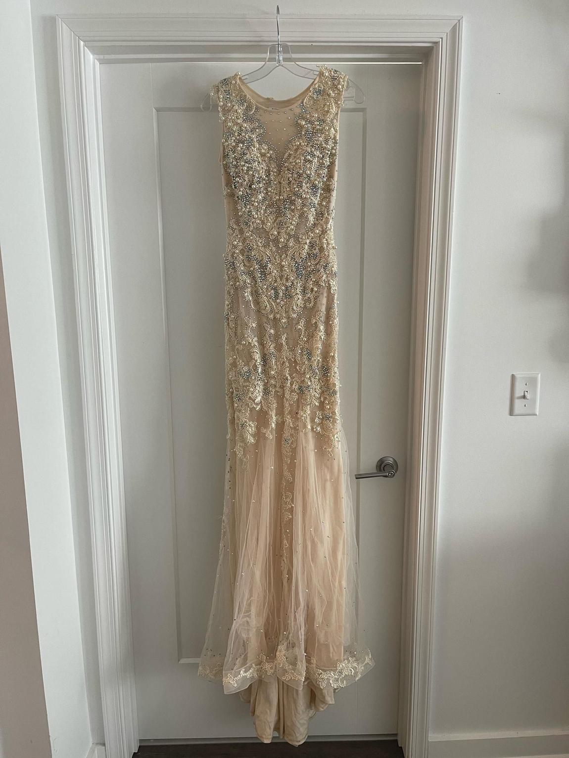 Size 2 Prom Lace Nude Mermaid Dress on Queenly
