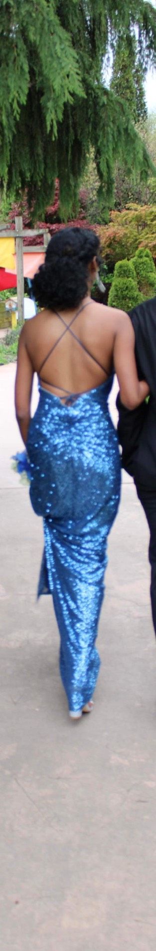 Size 2 Blue Side Slit Dress on Queenly