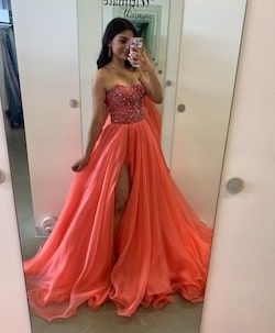 Sherri Hill Size 2 Pageant Orange Ball Gown on Queenly