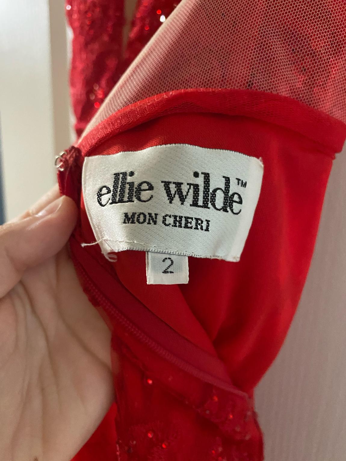 Ellie Wilde Size 2 Prom Red Mermaid Dress on Queenly