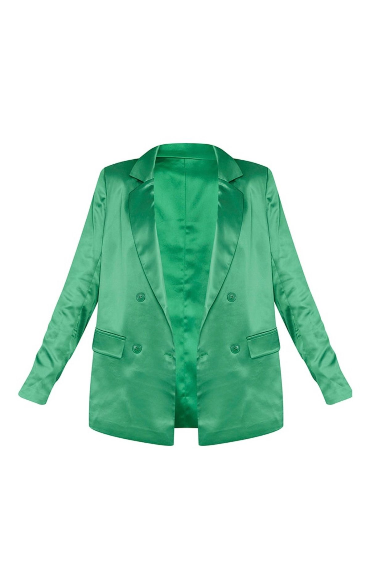 Size 8 Blazer Satin Emerald Green Formal Jumpsuit on Queenly