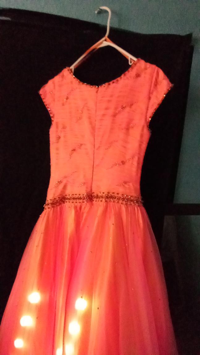 Size 6 Orange Ball Gown on Queenly