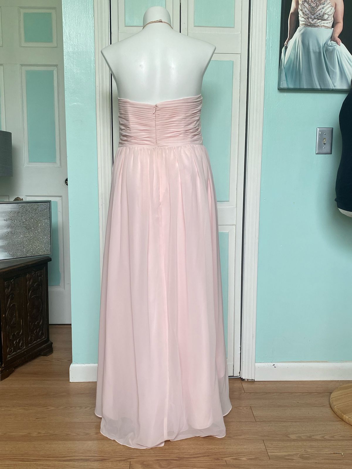 Sydney James Plus Size 18 Prom Halter Light Pink A-line Dress on Queenly