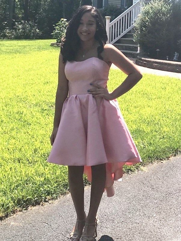 Sherri Hill Size 6 Bridesmaid Strapless Satin Light Pink Cocktail Dress on Queenly
