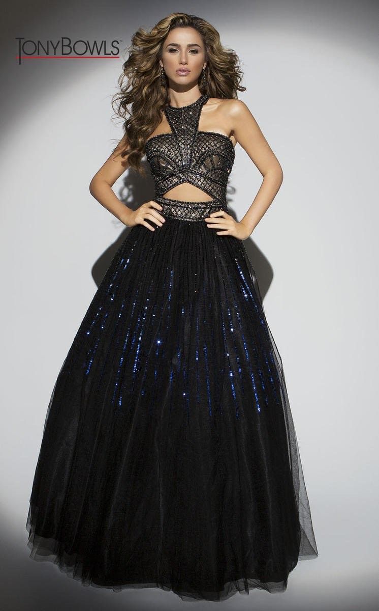 Style TB117400 Tony Bowls Size 2 Prom Satin Black A-line Dress on Queenly