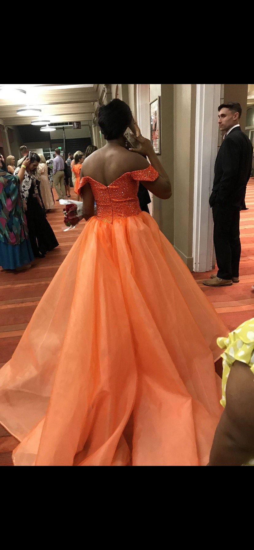Gaspar Cruz Size 6 Pageant Orange Ball Gown on Queenly