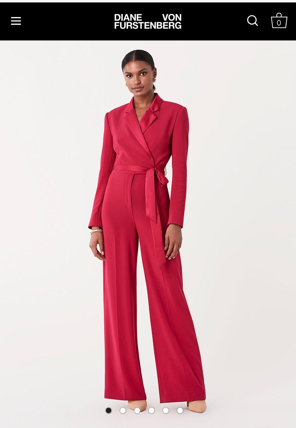 Diane Von Furstenberg Size 4 Homecoming Hot Pink Formal Jumpsuit on Queenly