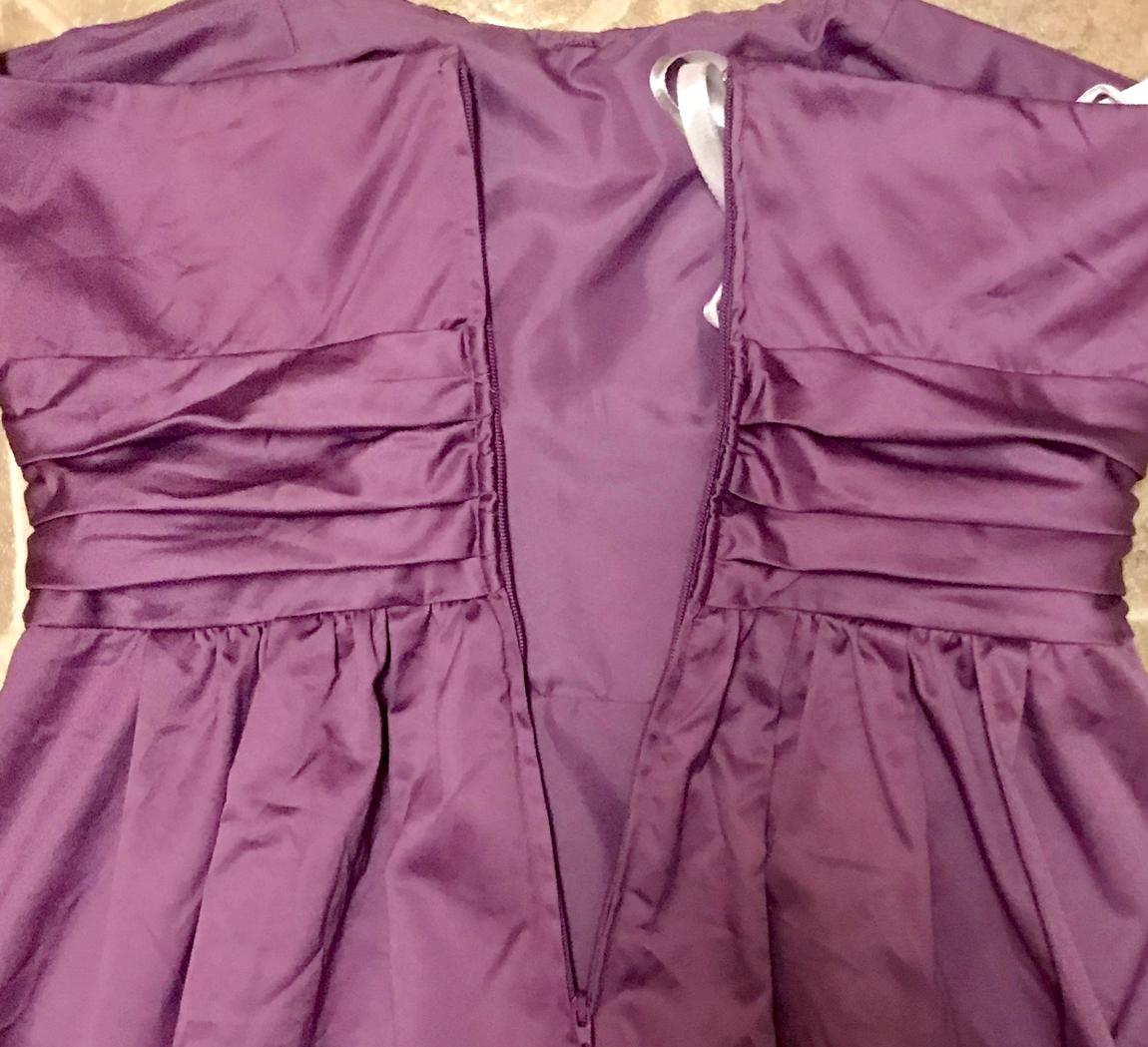 David's Bridal Size 6 Bridesmaid Strapless Purple A-line Dress on Queenly