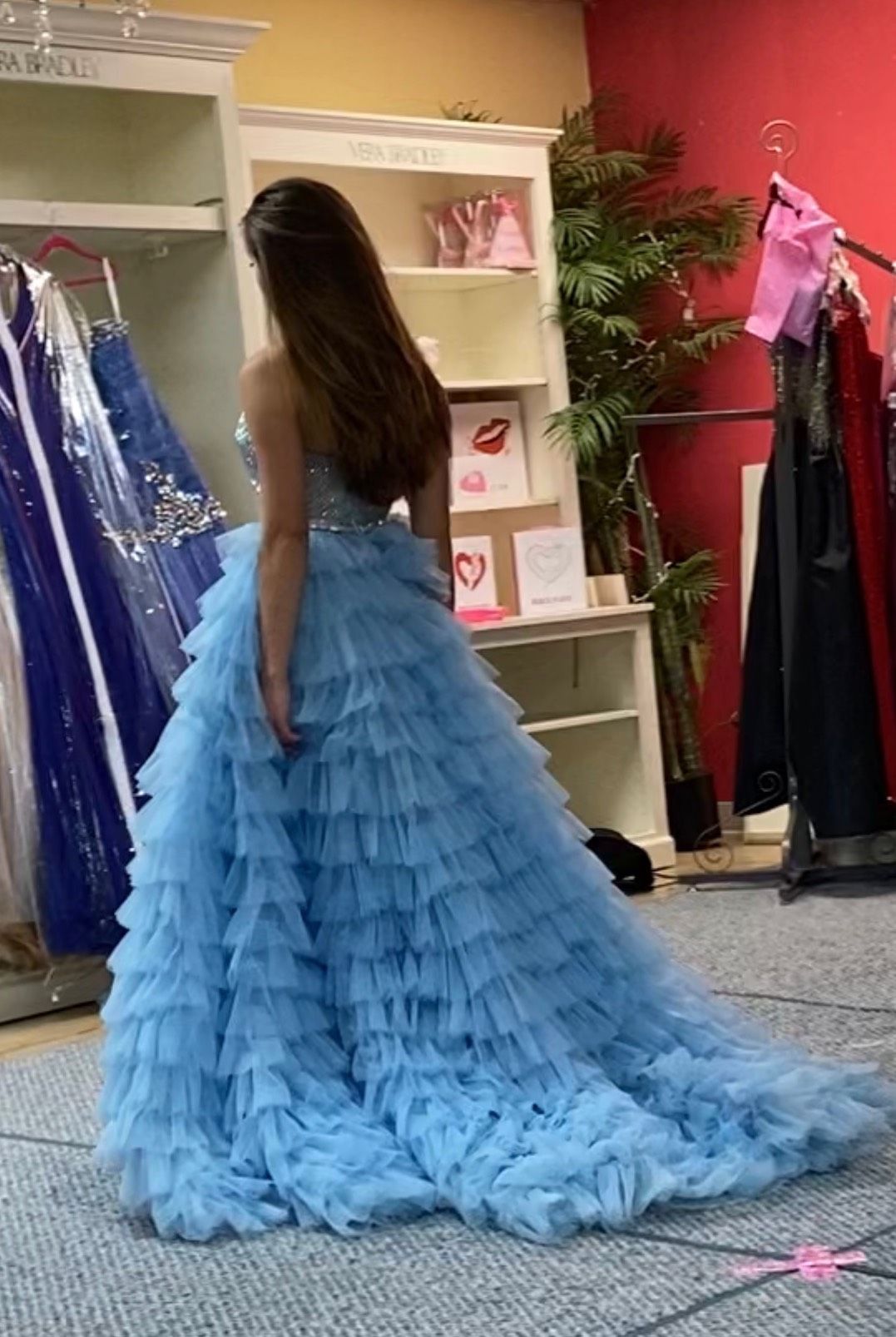 Custom Catwalk Couture Size 2 Prom Sequined Blue Ball Gown on Queenly