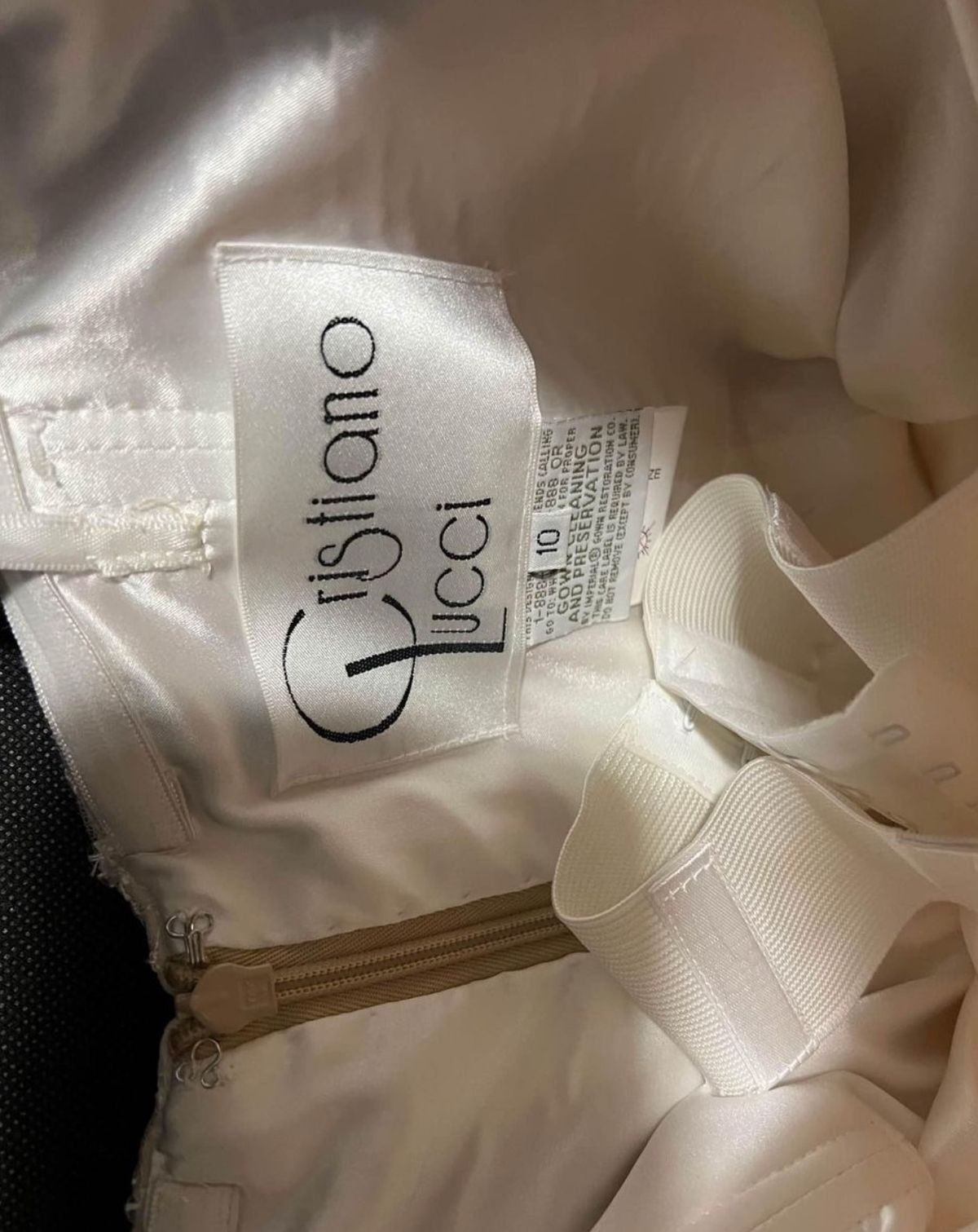 Cristiano Lucci Size 10 Prom Strapless Sequined White A-line Dress on Queenly