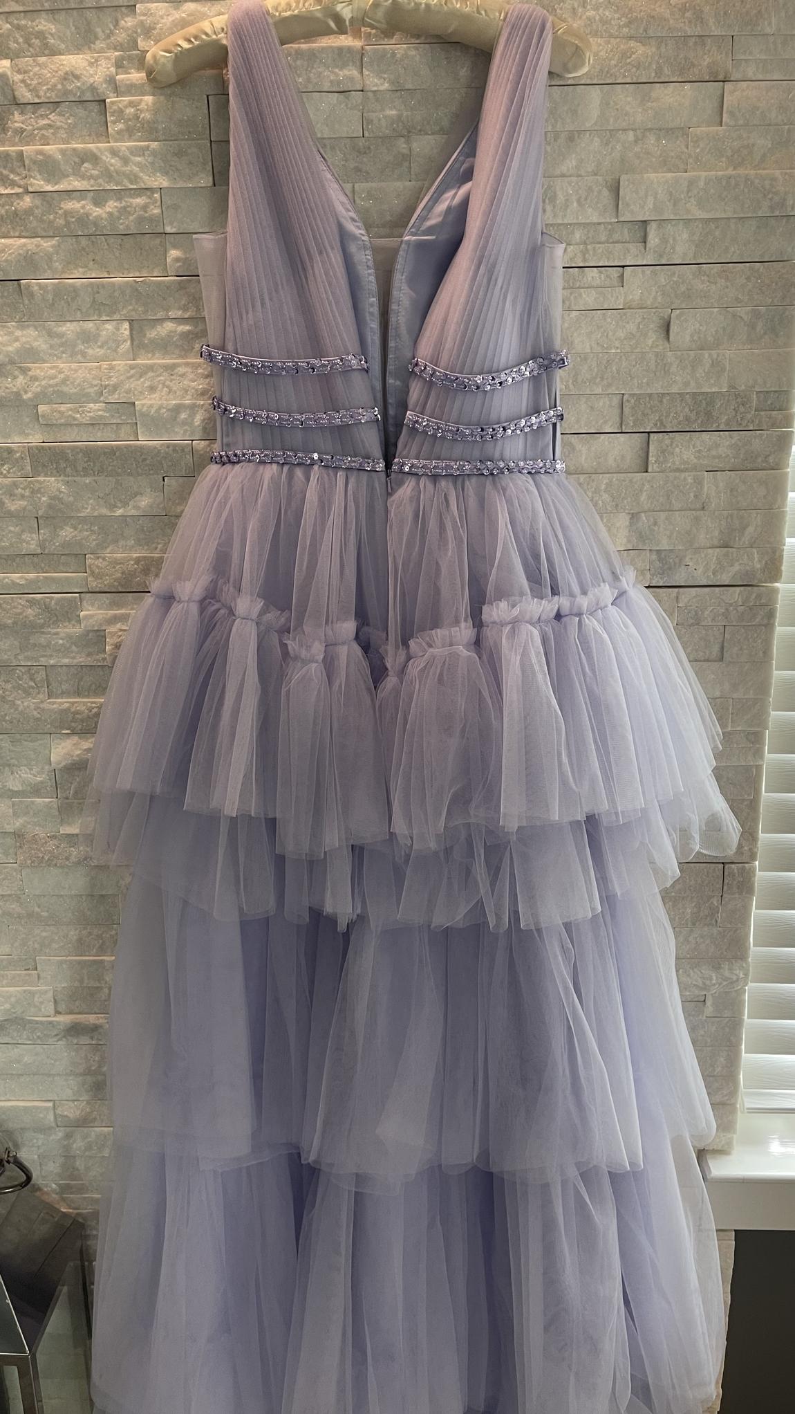 Sherri Hill Size 6 Bridesmaid Plunge Sequined Light Purple Ball Gown on Queenly
