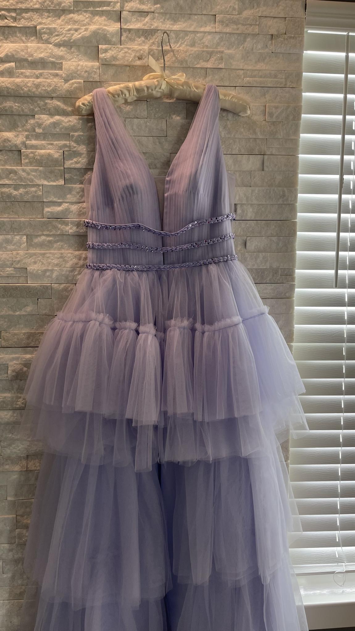 Sherri Hill Size 6 Bridesmaid Plunge Sequined Light Purple Ball Gown on Queenly
