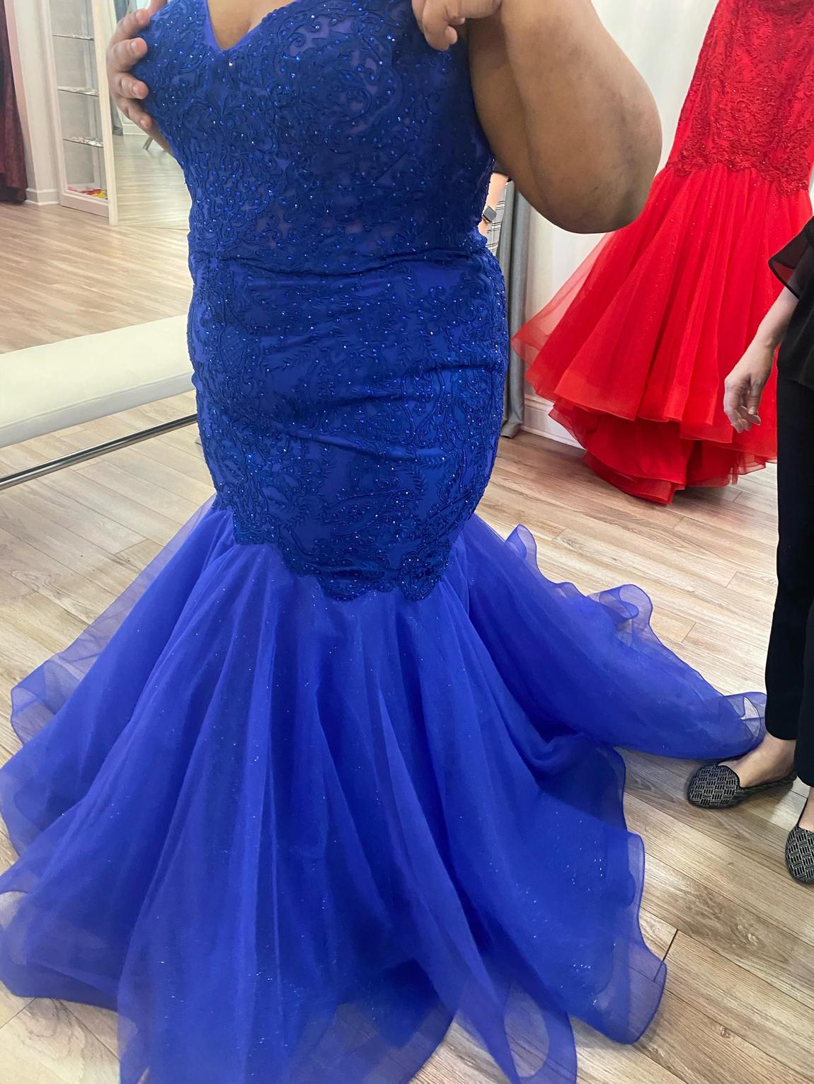 MoriLee Plus Size 22 Royal Blue Mermaid Dress on Queenly