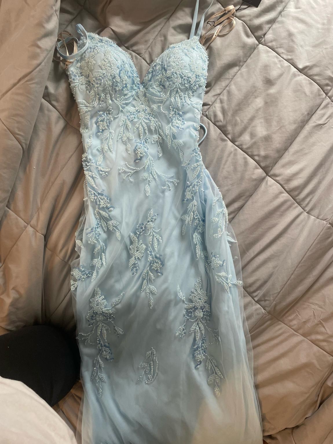 Size 4 Light Blue Floor Length Maxi on Queenly