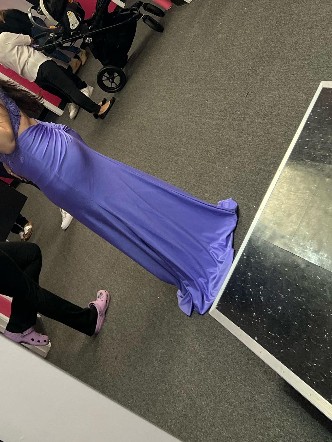 La Femme Size 14 Prom Purple Floor Length Maxi on Queenly