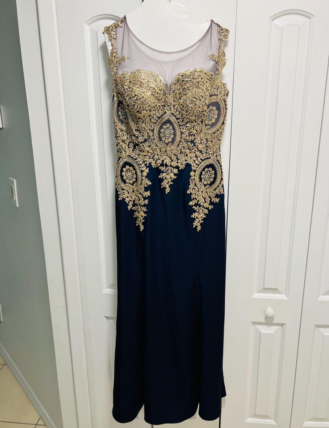 Size 10 Prom Blue Floor Length Maxi on Queenly