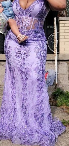 Plus Size 16 Prom Purple Mermaid Dress on Queenly
