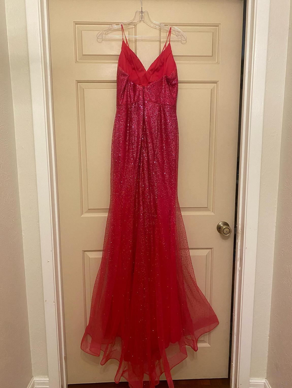 Juliet Size 4 Prom Sequined Hot Pink Mermaid Dress on Queenly