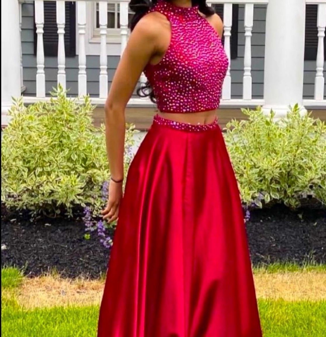 Sherri Hill Size 2 Prom Red Side Slit Dress on Queenly