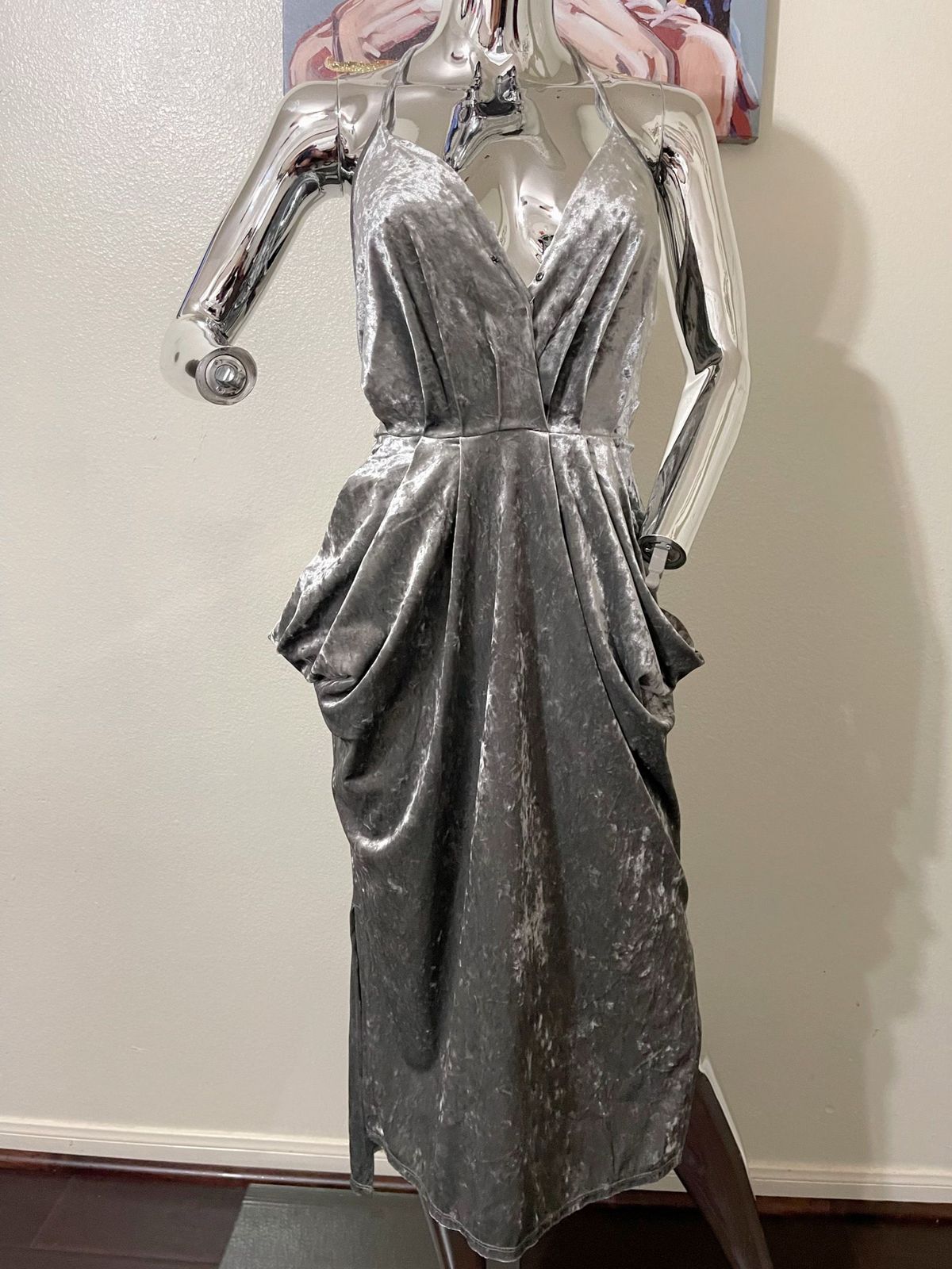 Size 12 Silver Cocktail Dress on Queenly