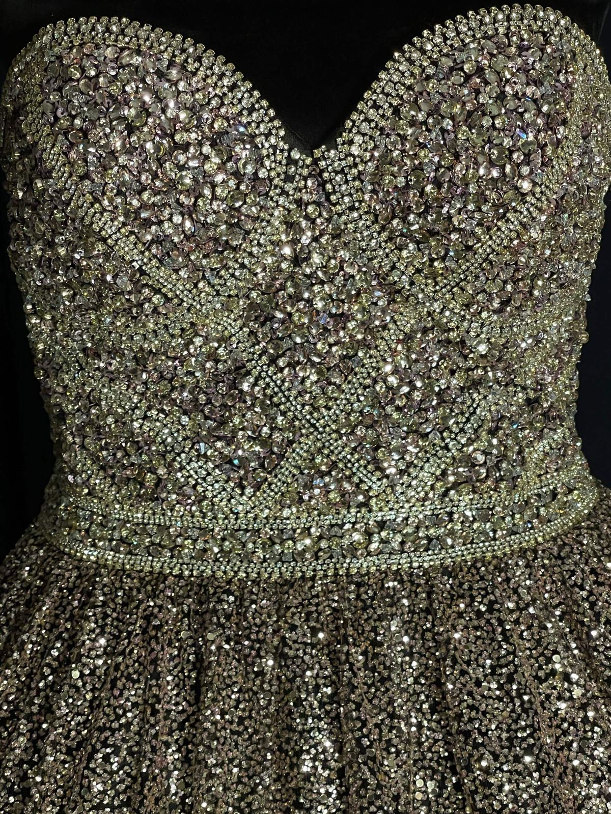 Size 6 Prom Sequined Rose Gold Dress With Train on Queenly