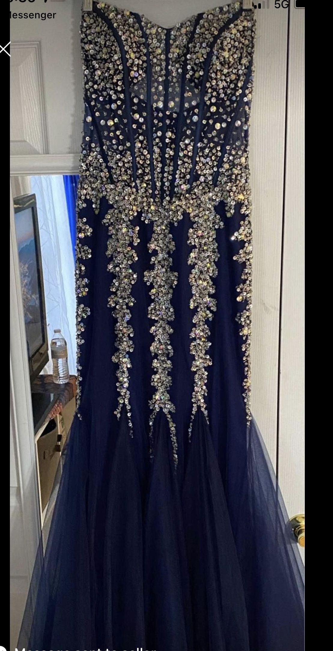 Jovani Size 6 Navy Blue Mermaid Dress on Queenly