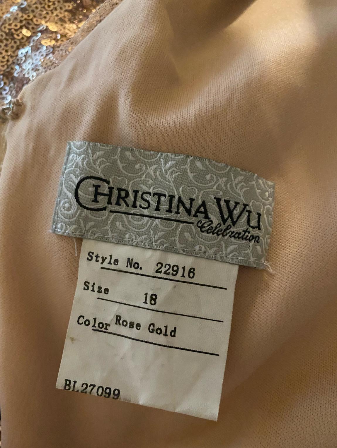 Christina Wu Plus Size 18 Gold Floor Length Maxi on Queenly