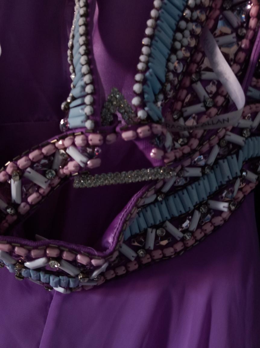 Rachel Allan Size 4 Purple A-line Dress on Queenly
