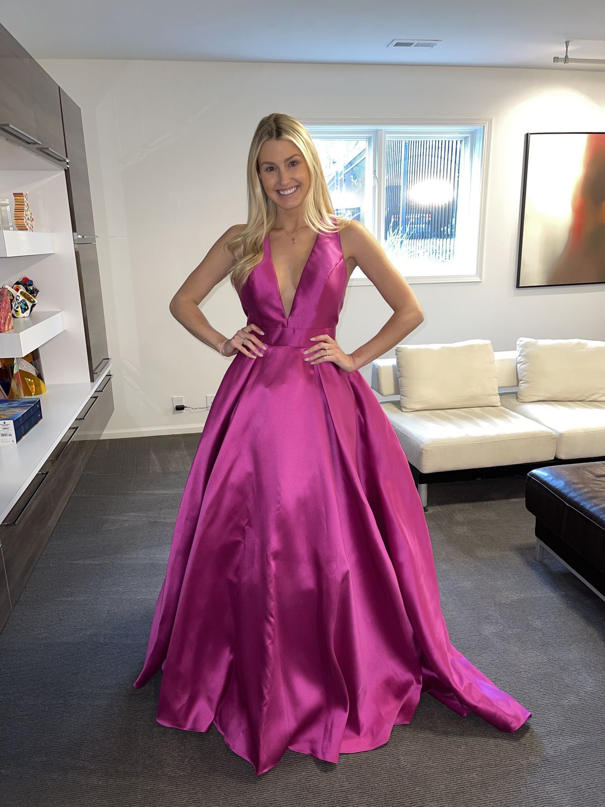 Jovani Size 6 Prom Hot Pink Ball Gown on Queenly