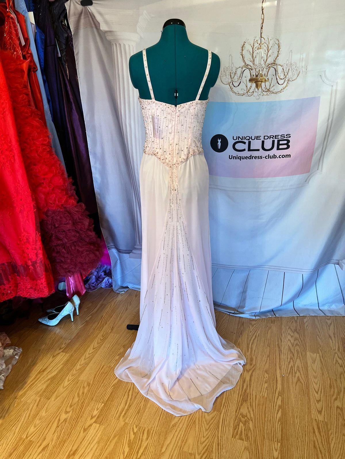 Unique Dress Club Size 4 Prom Satin Light Pink Mermaid Dress on Queenly