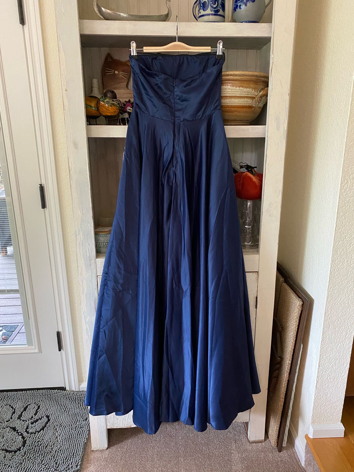 Size 2 Prom Strapless Sequined Royal Blue Ball Gown on Queenly