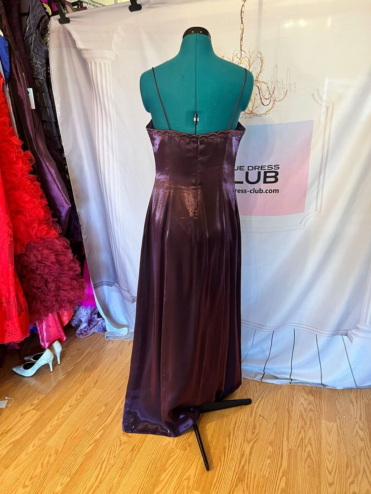 Unique Dress Club Size 14 Satin Purple Floor Length Maxi on Queenly