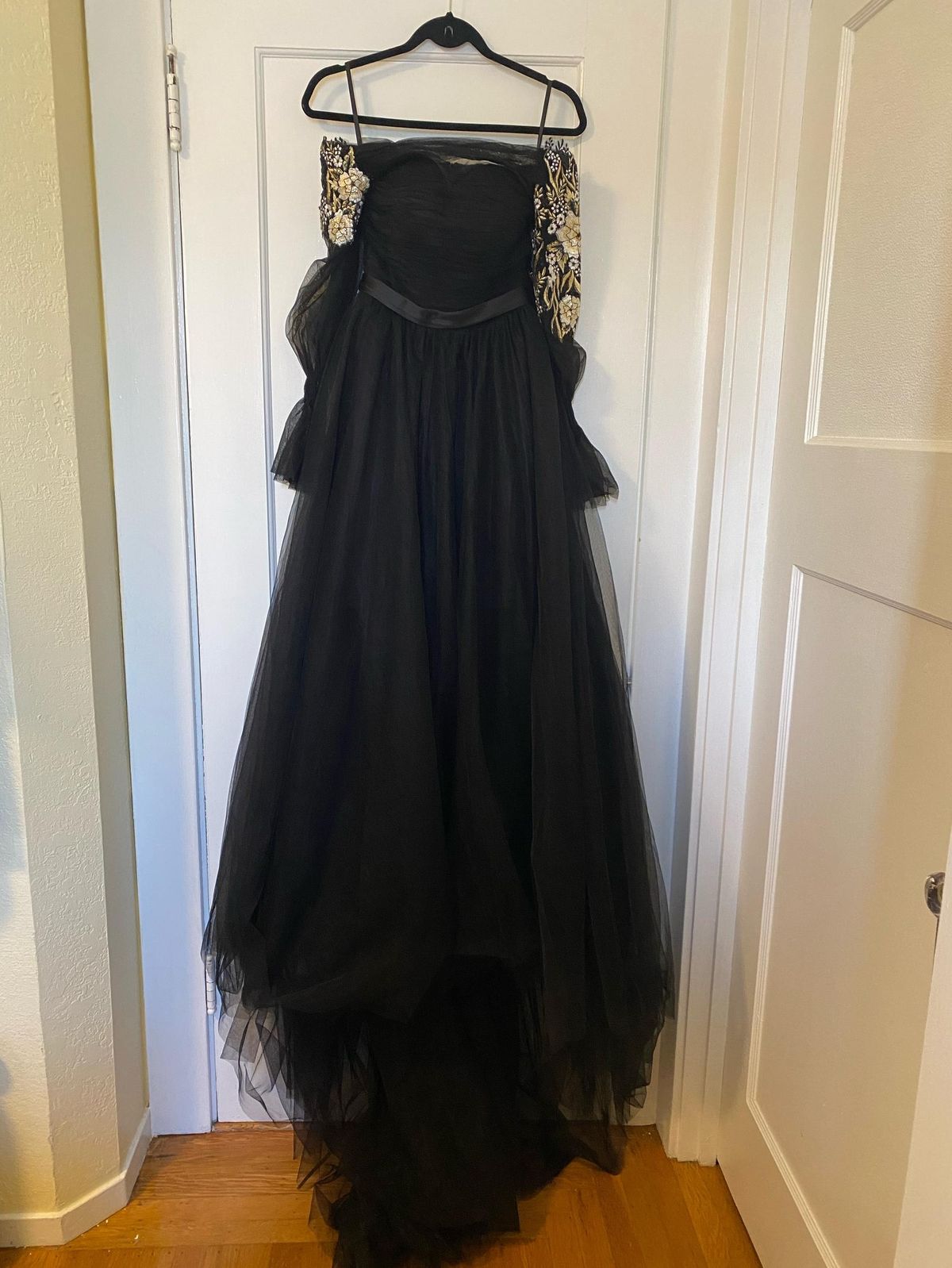Prom Dress 2022 Black Satin with Long Train – AnnaCustomDress